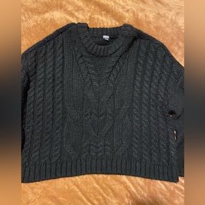 Aerie black cable sweater